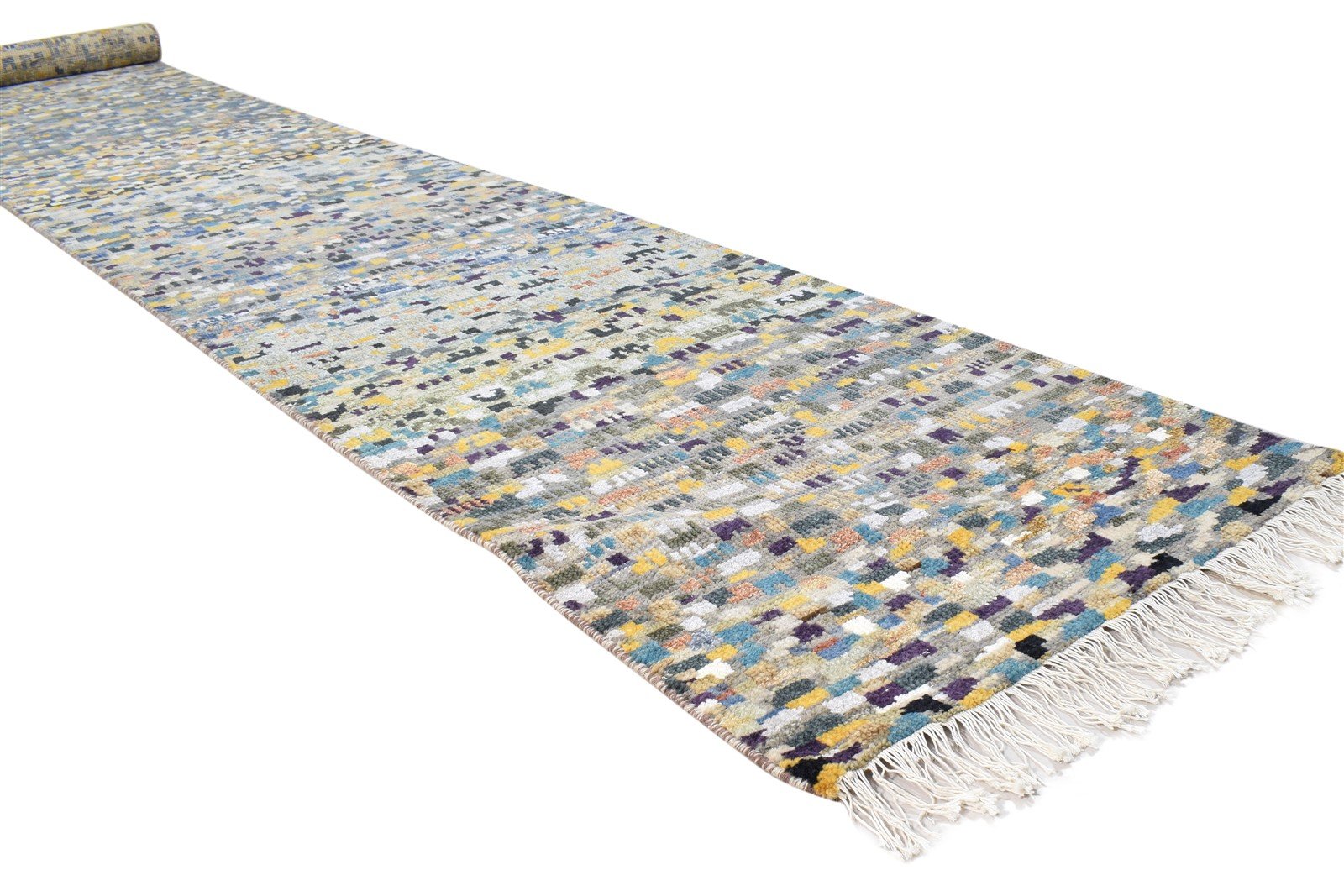 Diahann 26X16 Rug Wool Multi Color Modern Hand Knotted American Abstract Runner   7865050628245