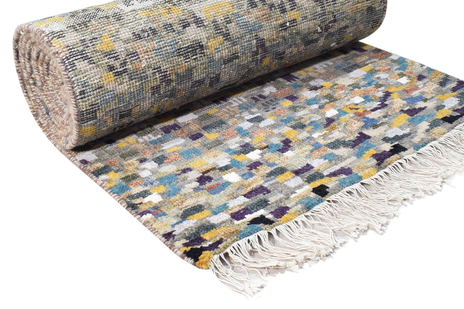 Diahann 26X16 Rug Wool Multi Color Modern Hand Knotted American Abstract Runner   7865050628245
