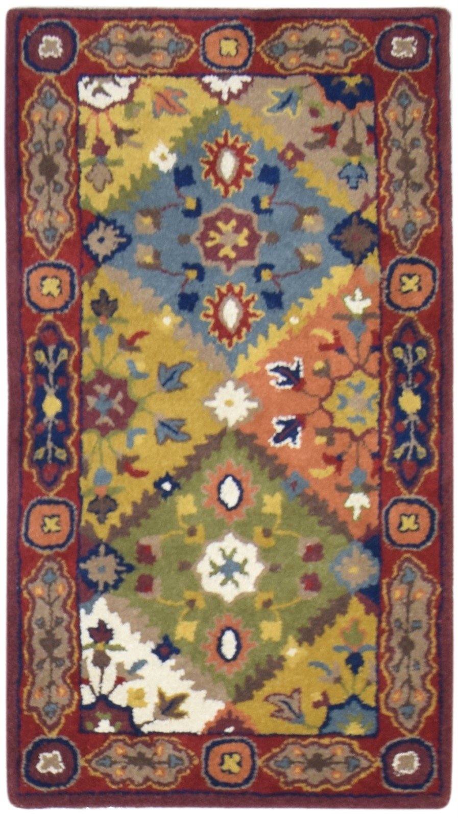26X5 Rug Wool Multi Color Persian Hand Tufted Bakhtiari Oriental Small Carpet   7864930500757