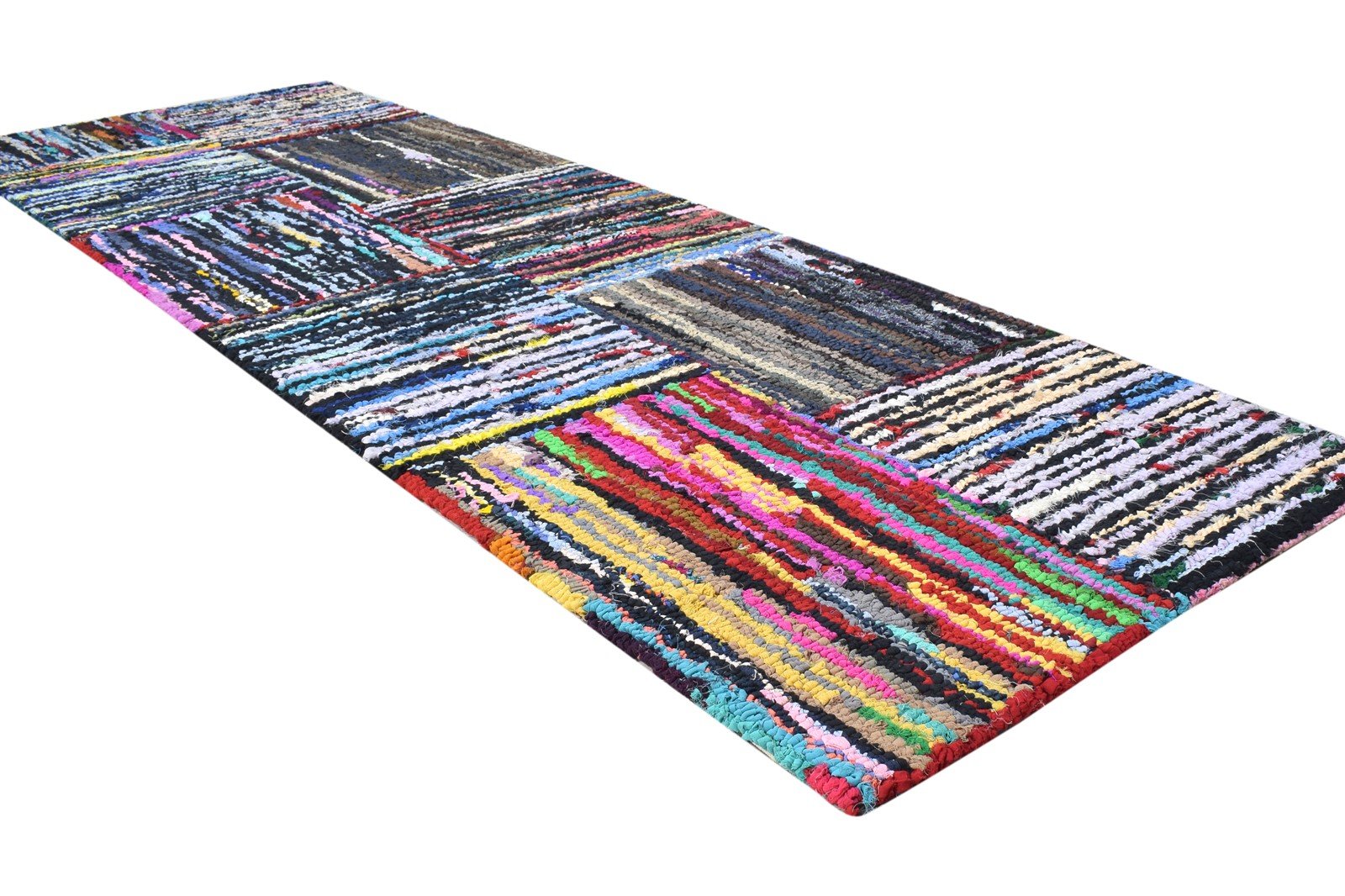 Inge 26X8 Rug Cotton Polyester Colorful Persian Hand Tufted Bijar Bohemian   7865131237525