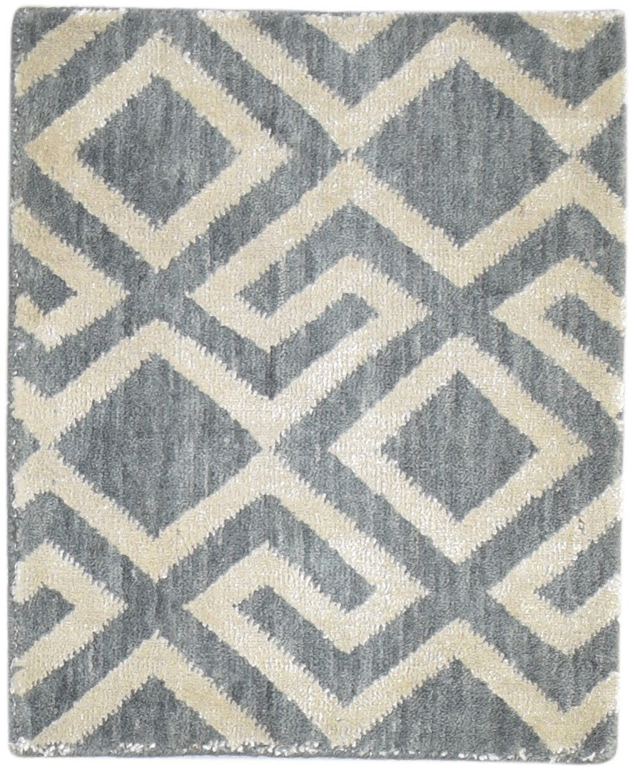 2X2 Rug Silk Dark Grey Modern Jacquard Loom Scandinavian Geometric Small Carpet   7864822792341