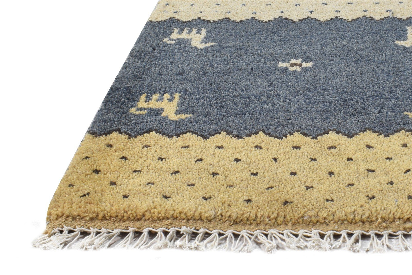 2X2 Rug Wool Dark Grey Southwestern Hand Knotted American Tribal Small Carpet   7865087688853