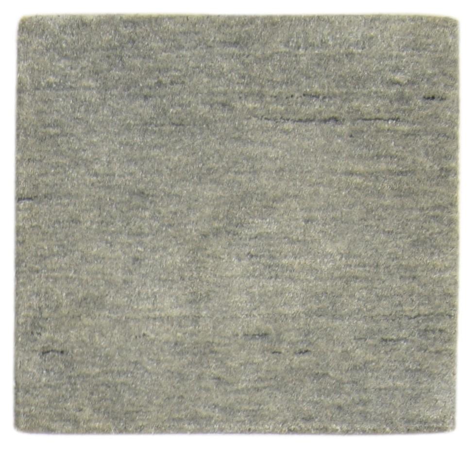 2X2 Rug Wool / Silk Grey Modern Hand Knotted Scandinavian Solid Small Carpet   7864131813525