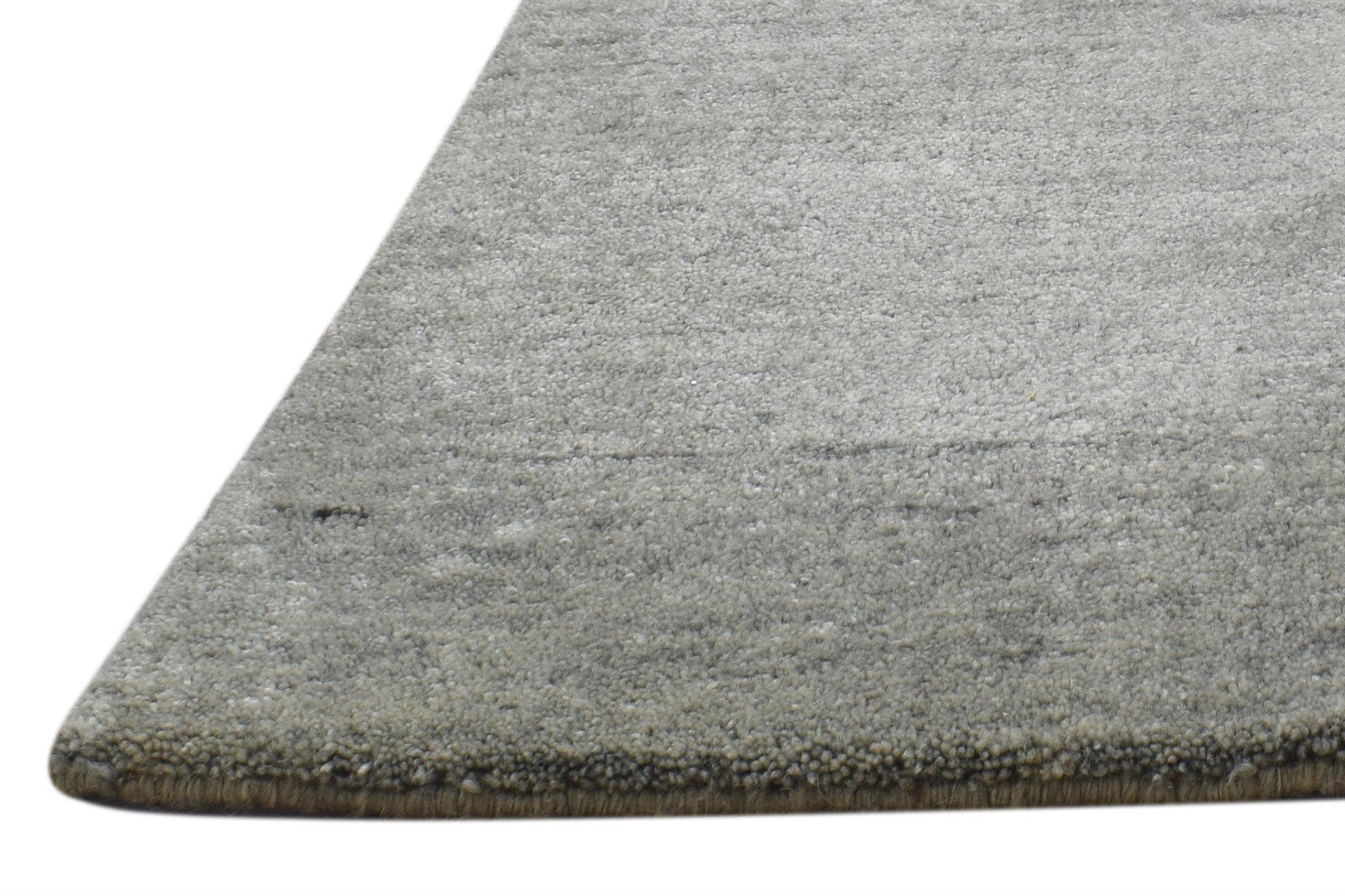 2X2 Rug Wool / Silk Grey Modern Hand Knotted Scandinavian Solid Small Carpet   7864131813525