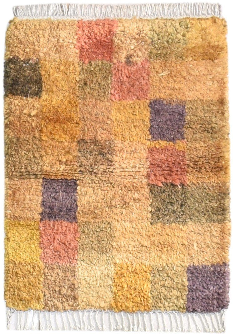 2X3 Rug Hemp Multi Color Modern Hand Knotted Scandinavian Geometric Small Carpet   7865141493909