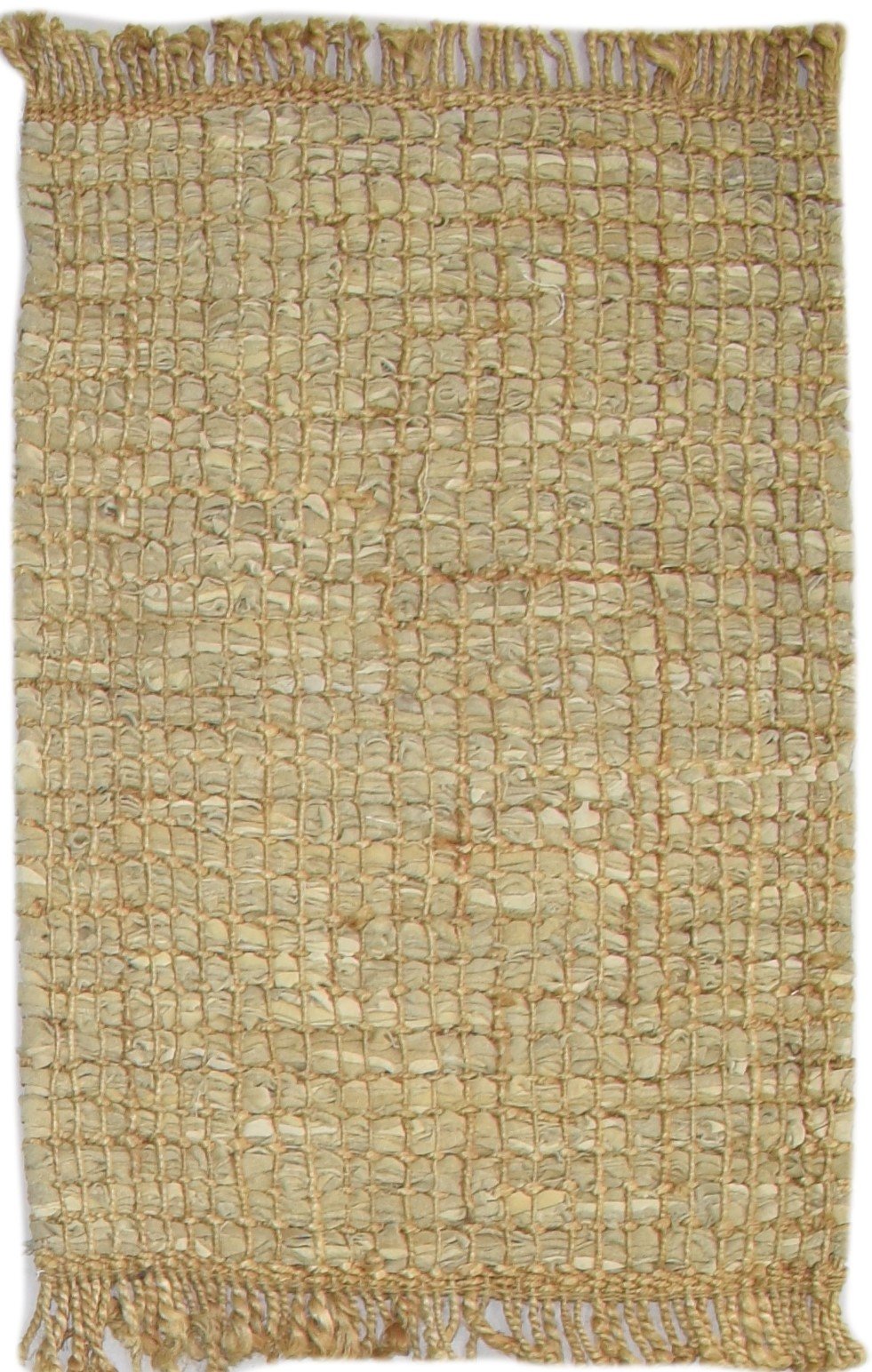 2X3 Rug Leather Cowhide Beige Modern Hand Woven Scandinavian Plaids Small Carpet   7860703199381
