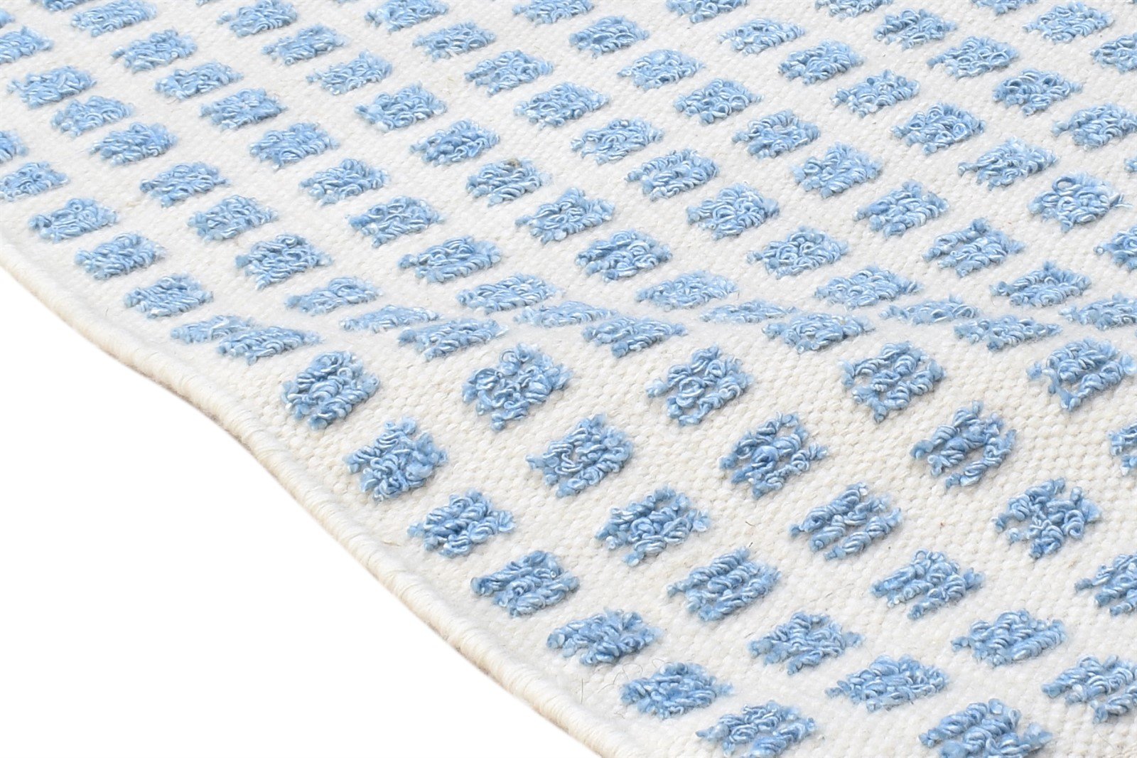 2X3 Rug New Zealand Wool Blue Modern Jacquard Loom Scandinavian Abstract Small   7865105481877