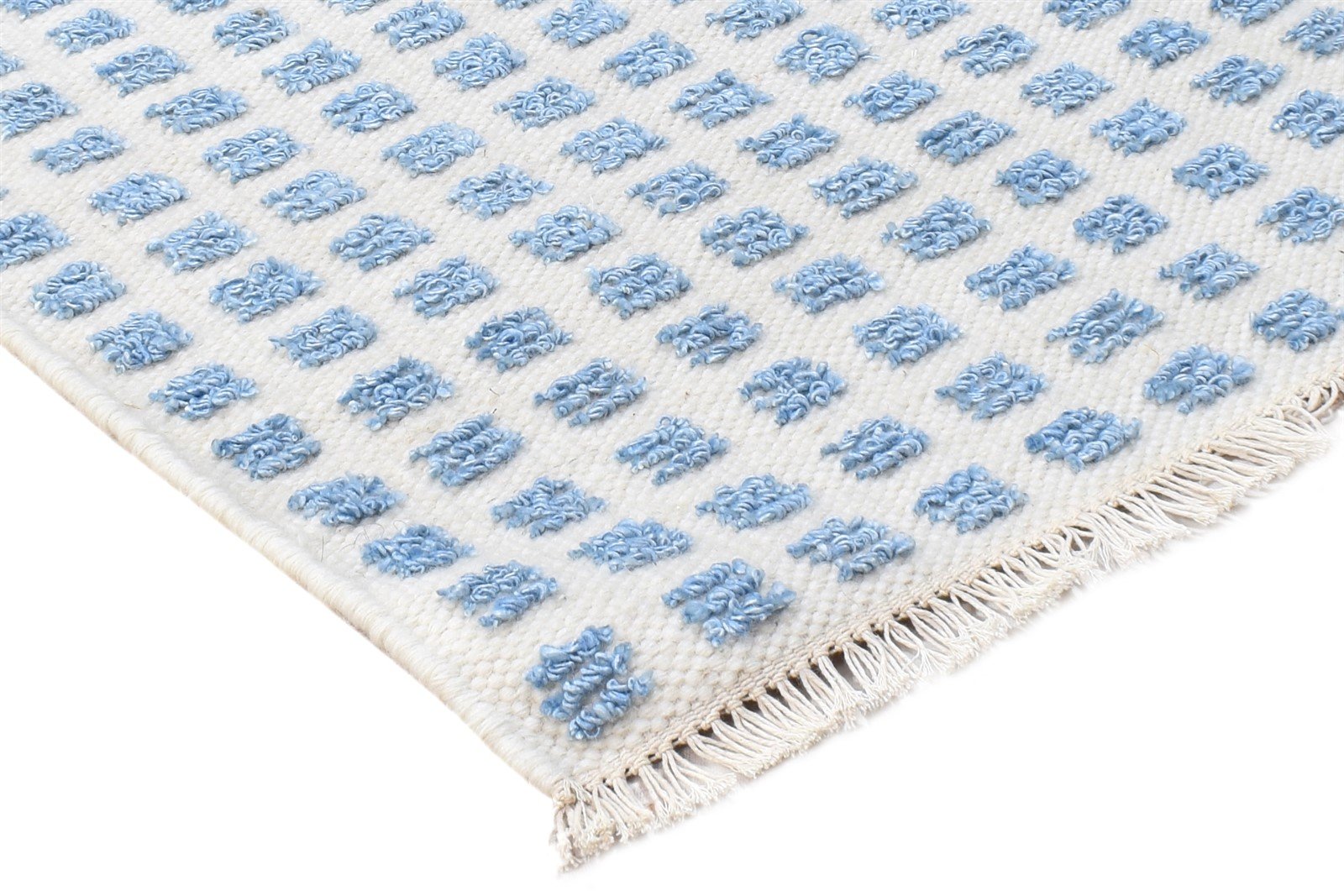 2X3 Rug New Zealand Wool Blue Modern Jacquard Loom Scandinavian Abstract Small   7865105481877