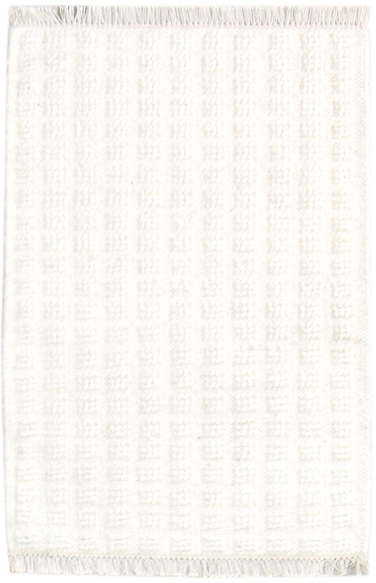 2X3 Rug Wool Off-White Modern Jacquard Loom Scandinavian Abstract Small Carpet   7865104269461
