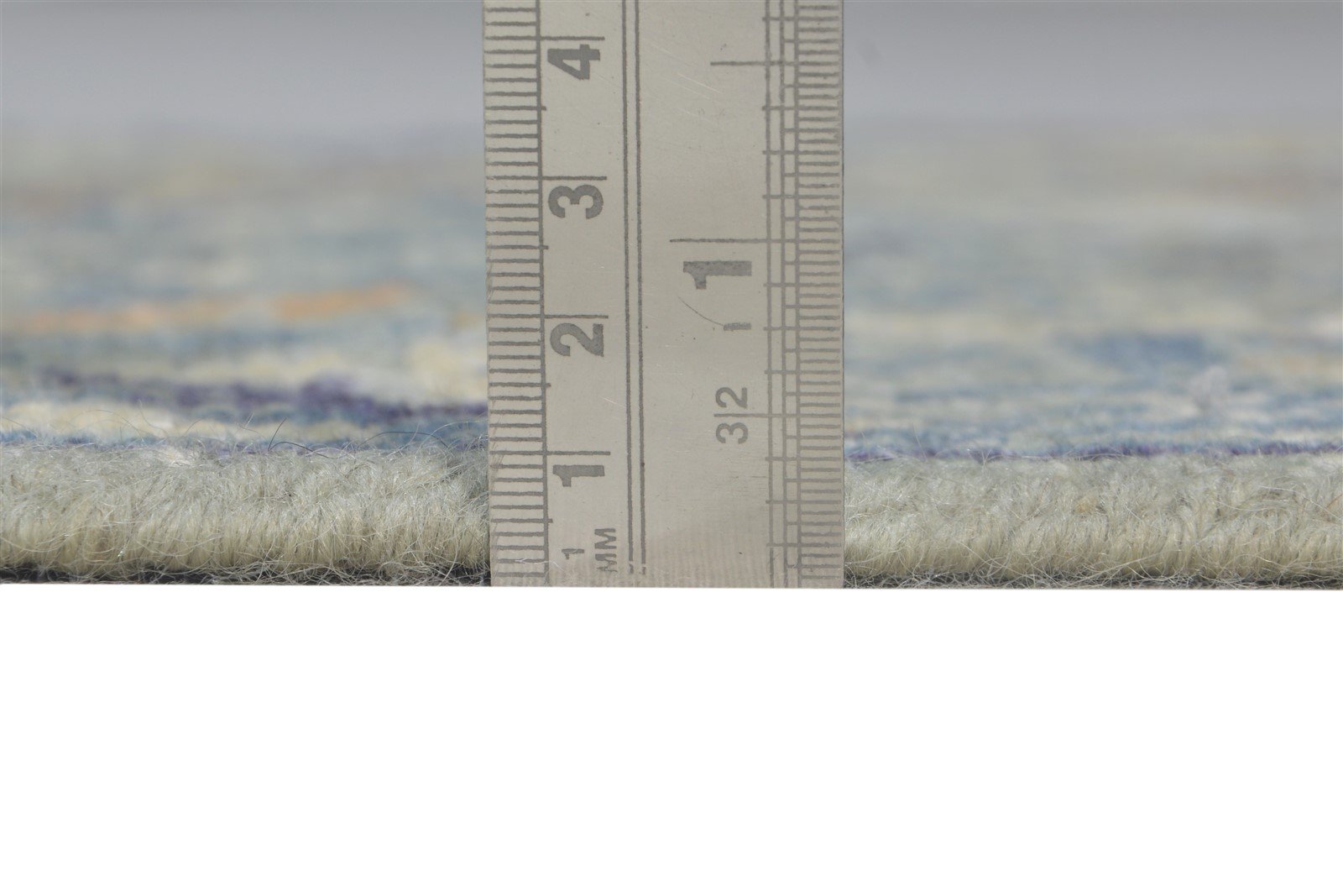 2X3 Rug Wool Silk Blue Modern Hand Knotted Heriz-Indian Abstract Small Carpet   7865144082581