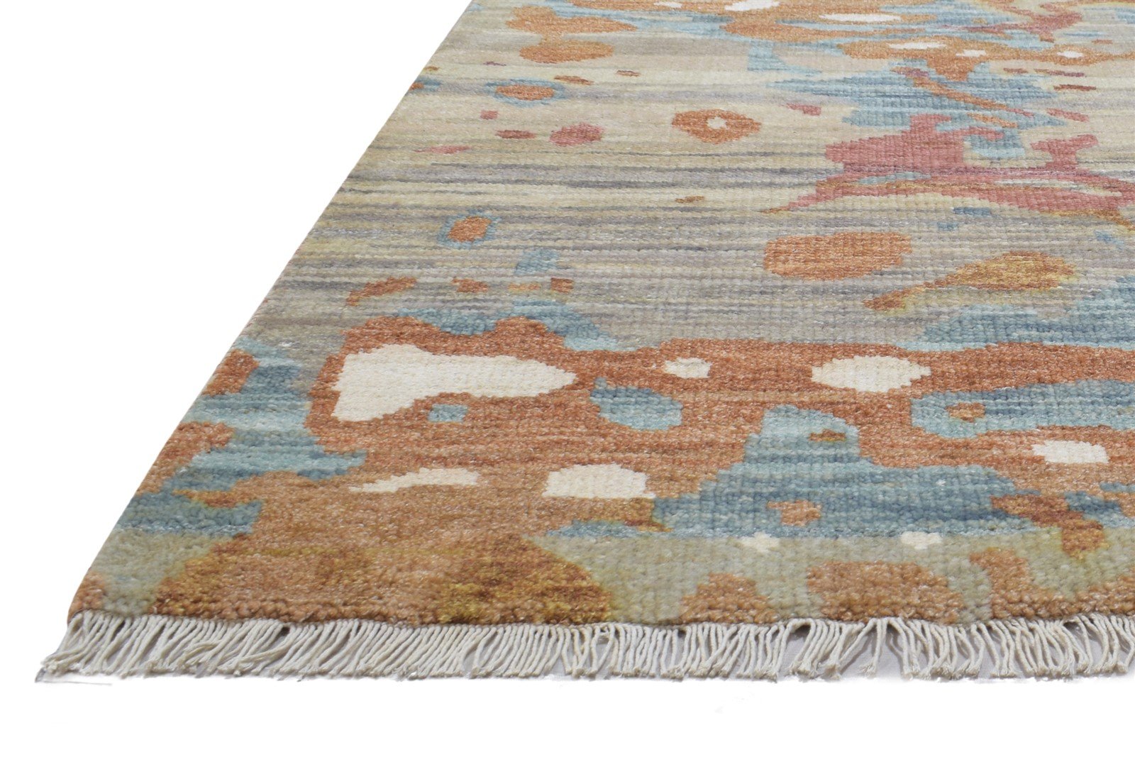 3' X 10' Rug Wool Sand Modern Hand Knotted Bohemian Abstract Small Runner   7864314298517