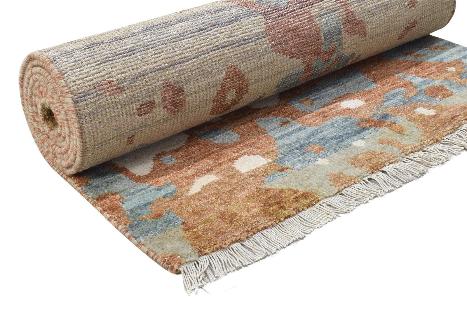 Ilene 3' X 10' Rug Wool Sand Modern Hand Knotted Bohemian Abstract Runner   7864314298517