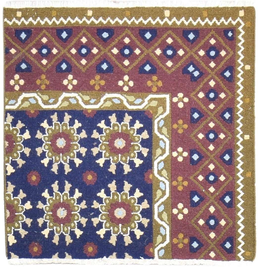 Gussy 3' X 3' Rug Wool Brown Persian Hand Knotted Bokhara Oriental   7865071960213