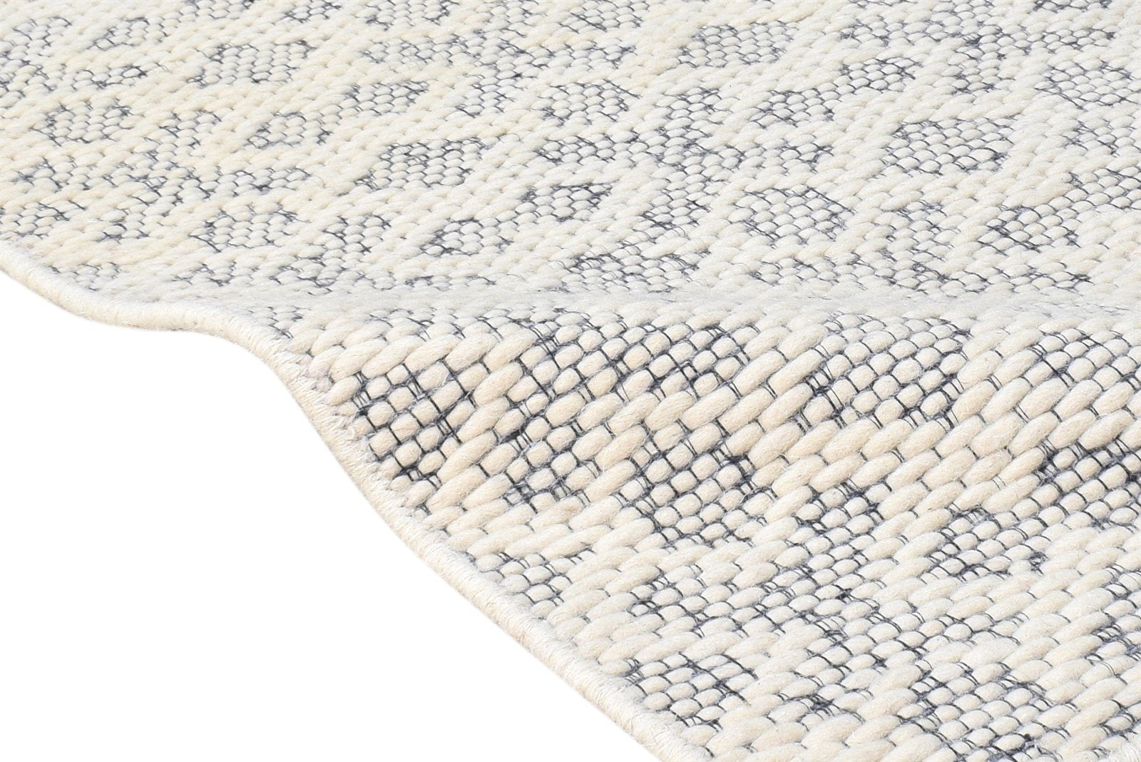 Karole 3' X 3' Rug Wool Off-White Modern Hand Woven Scandinavian Nordic   7865076187285