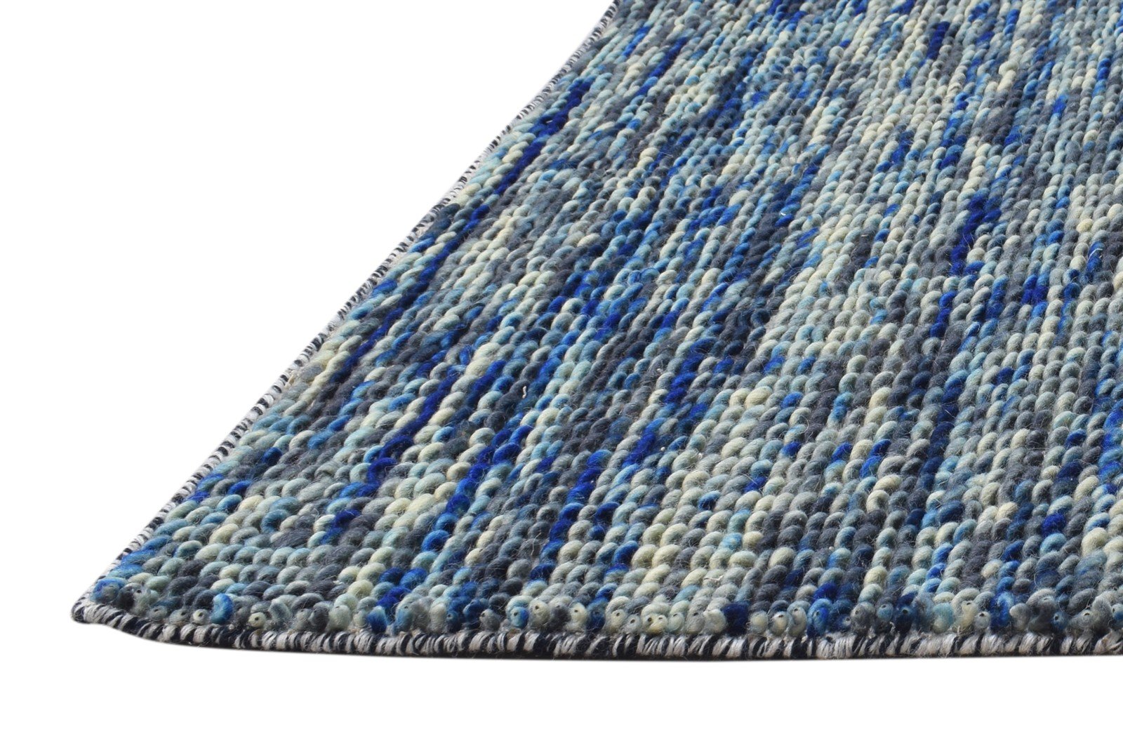 3' X 4' Rug Wool Blue Modern Dhurrie Bohemian Solid Room Size Carpet   7865012289685