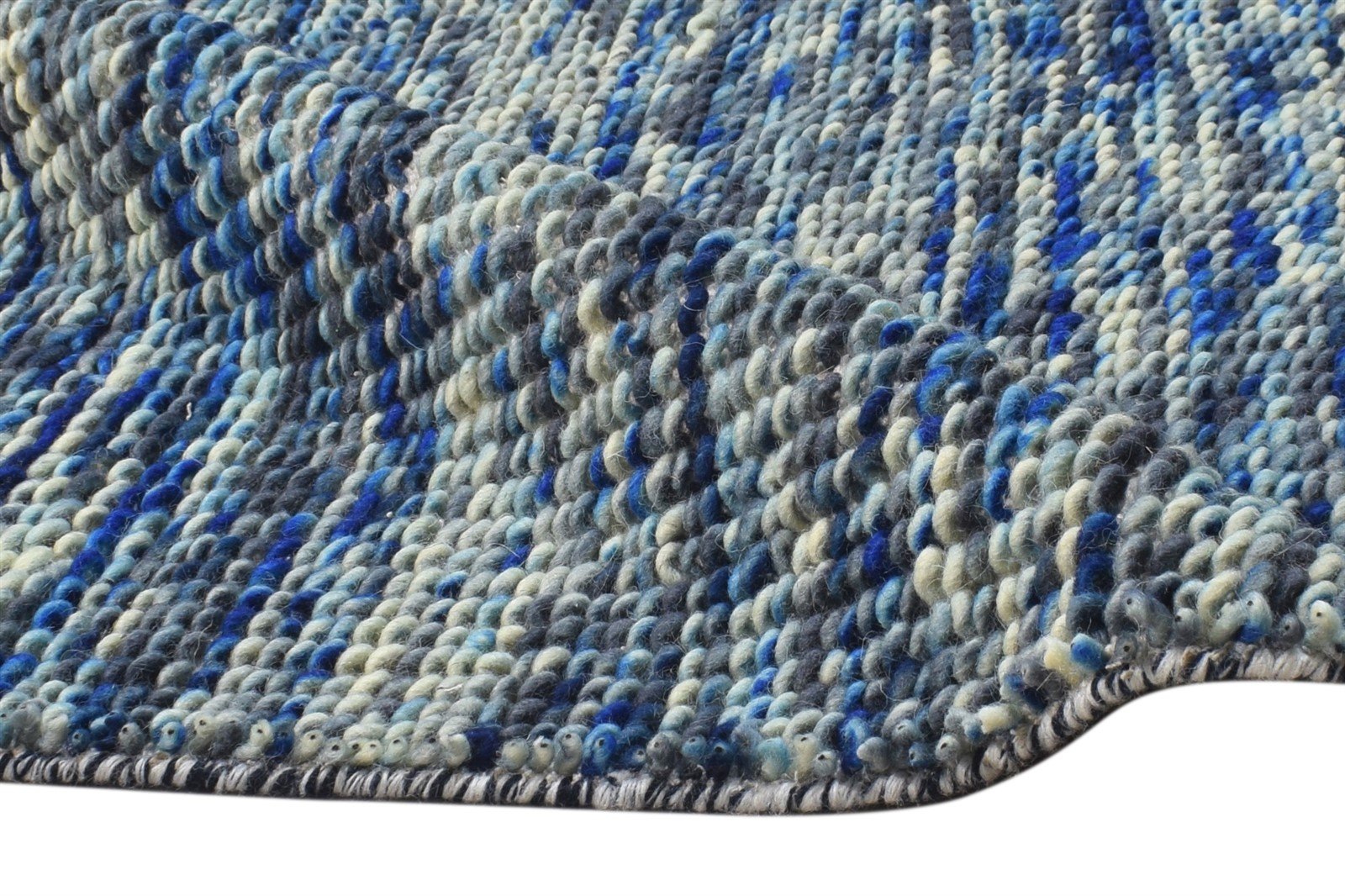 3' X 4' Rug Wool Blue Modern Dhurrie Bohemian Solid Room Size Carpet   7865012289685