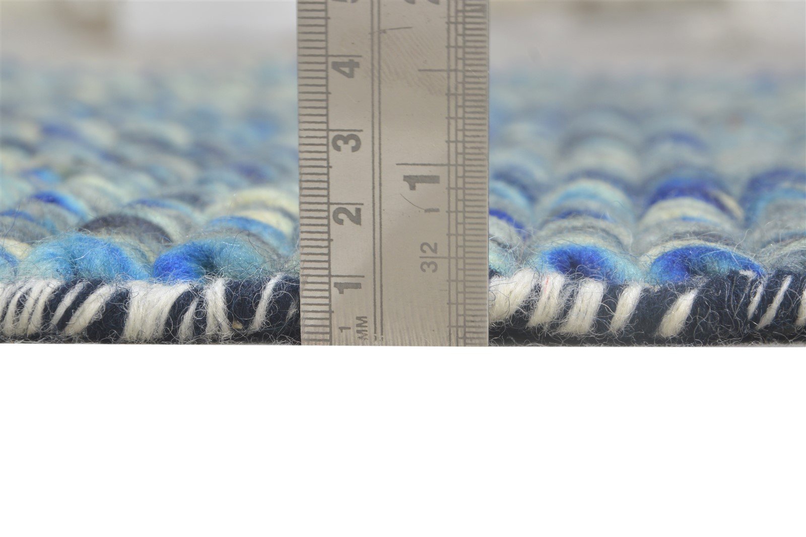 3' X 4' Rug Wool Blue Modern Dhurrie Bohemian Solid Room Size Carpet   7865012289685