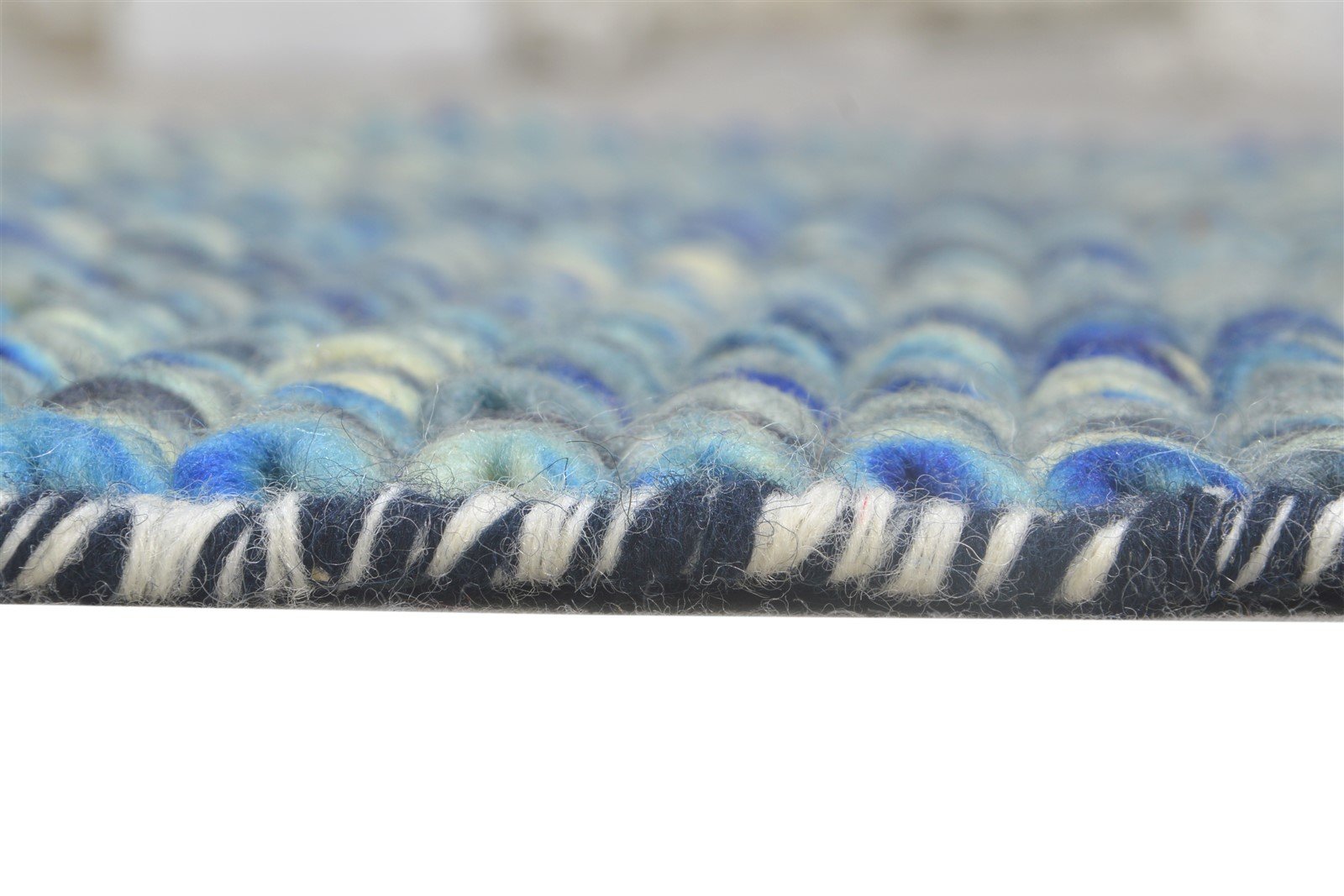 3' X 4' Rug Wool Blue Modern Dhurrie Bohemian Solid Room Size Carpet   7865012289685