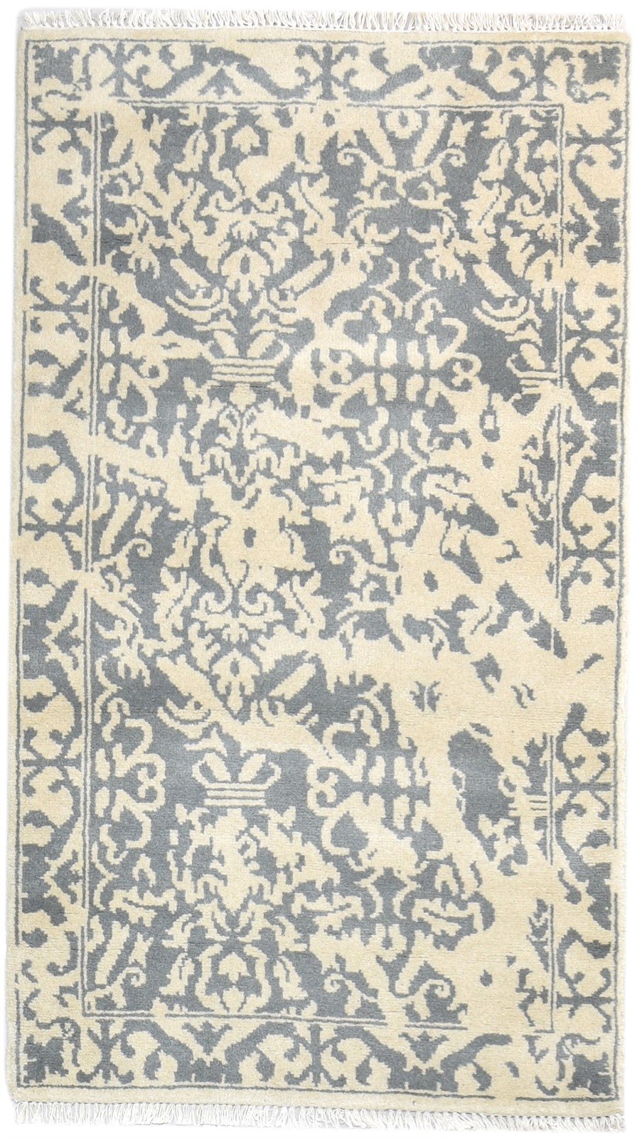 3' X 5' Rug Wool Beige Persian Hand Knotted Mughal Oriental Room Size Carpet   7864994758805