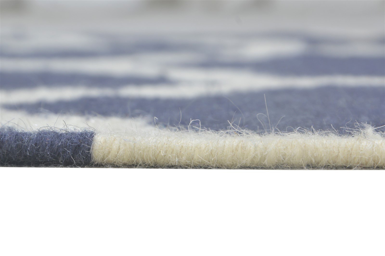 3' X 5' Rug Wool Blue Modern Dhurrie Moroccan Scroll Tile Small Carpet   7865122226325