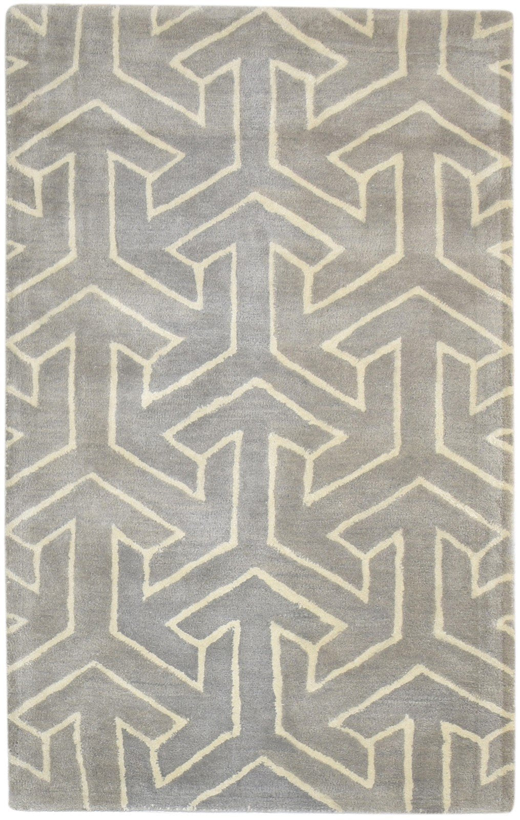3' X 5' Rug Wool Brown Modern Hand Tufted Indian Arrow Room Size Carpet   7864305877141