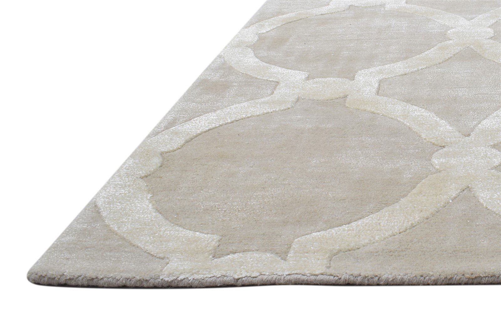 3' X 5' Rug Wool Brown Modern Hand Tufted Moroccan Trellis Room Size Carpet   7864143413397