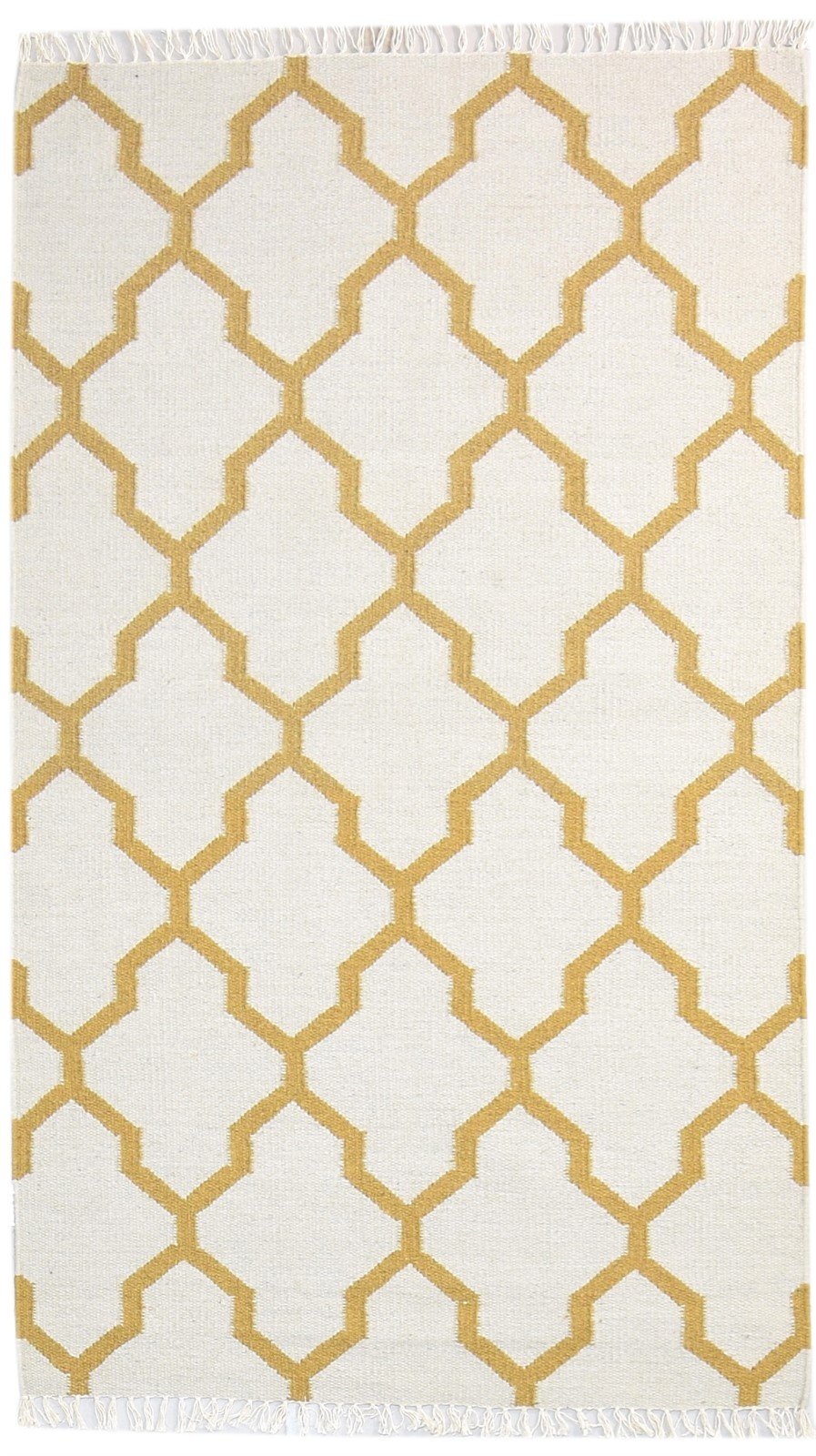 3' X 5' Rug Wool Ivory Modern Hand Woven Moroccan Trellis Room Size Carpet   7864992530581