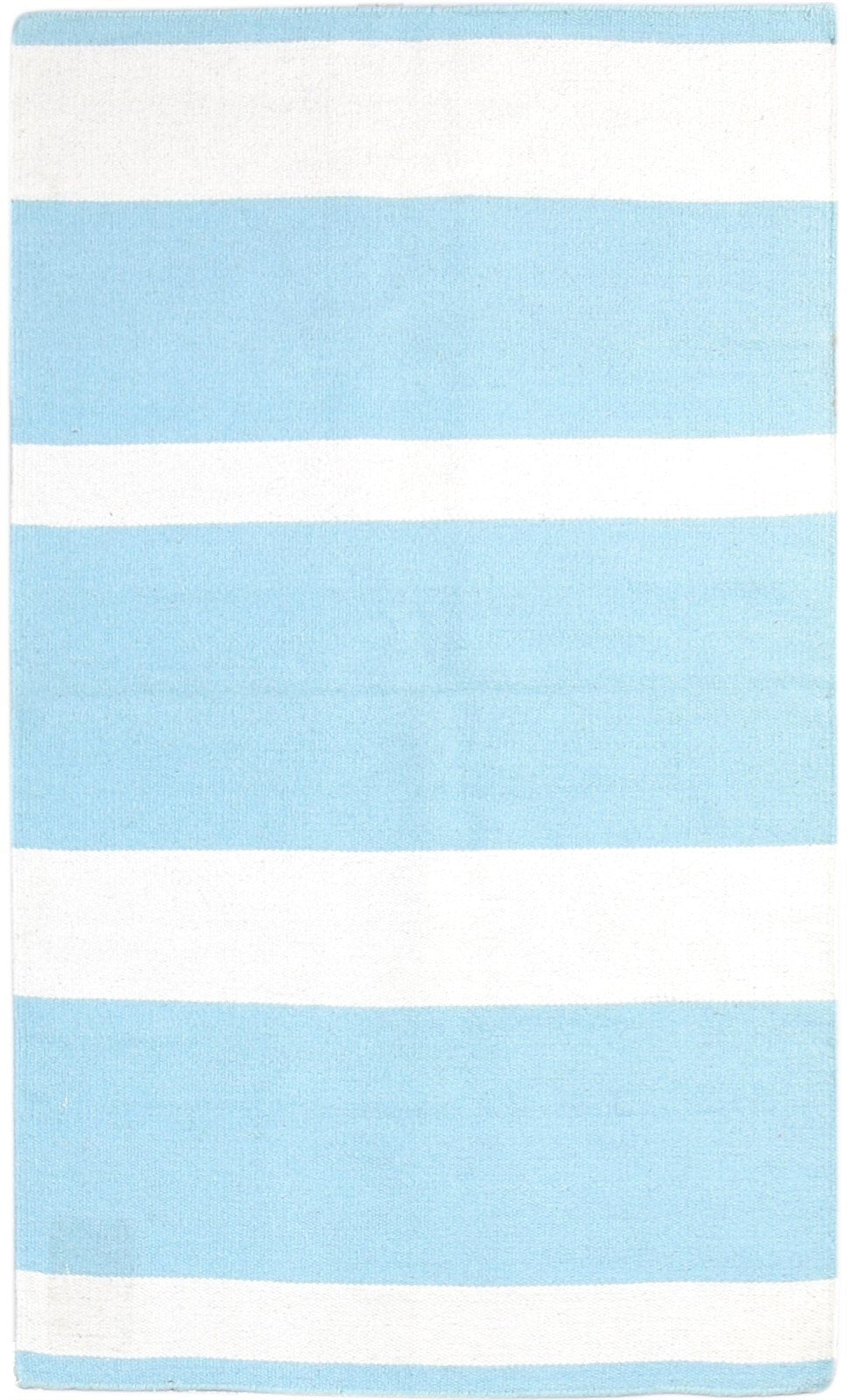 3' X 5' Rug Wool Light Blue Modern Dhurrie Scandinavian Striped Small Carpet   7865196740757