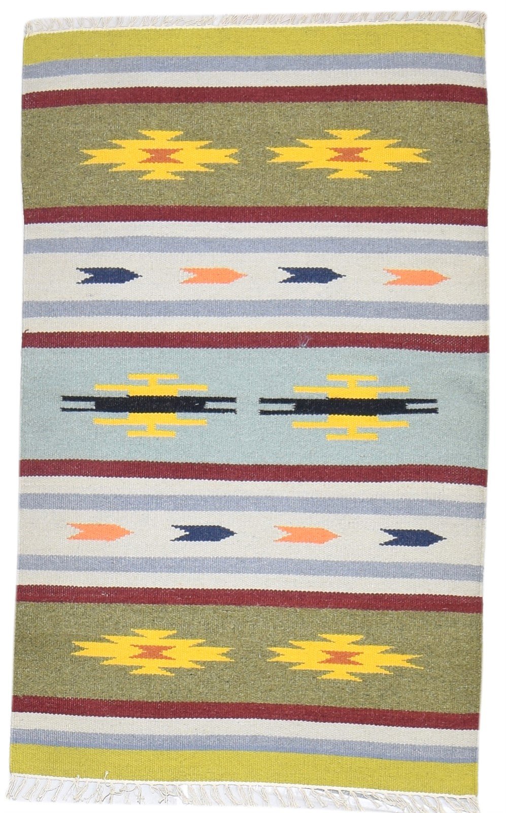 3' X 5' Rug Wool Multi Color Persian Dhurrie Oriental Tribal Small Carpet   7864493539477