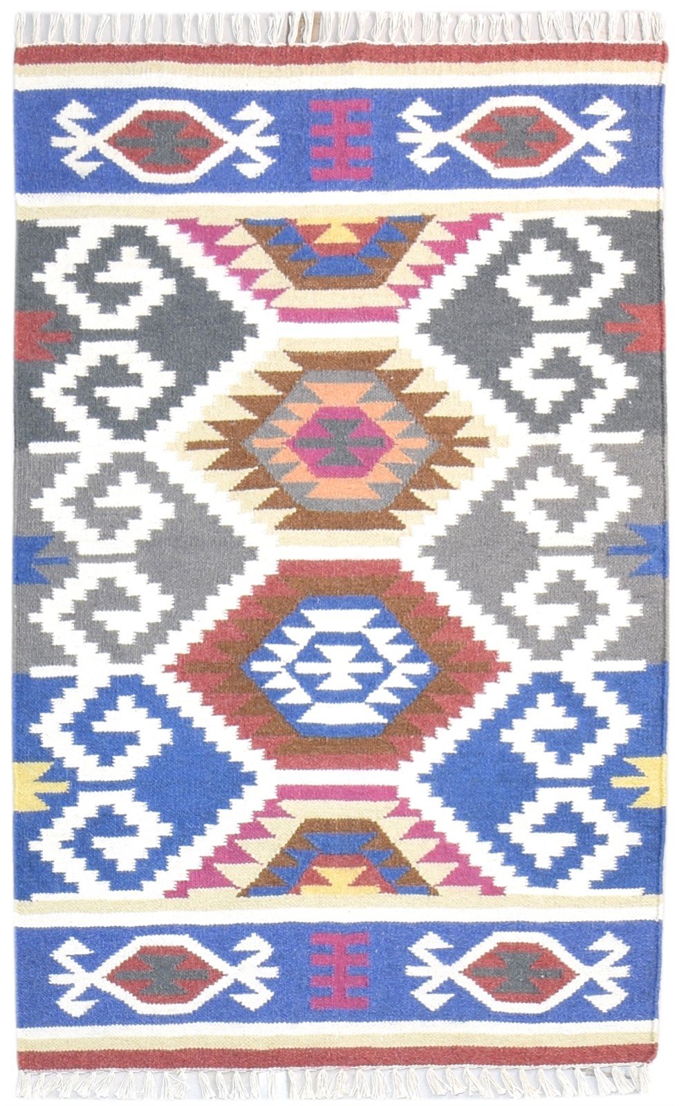 3' X 5' Rug Wool Multi Color Southwestern Dhurrie American Tribal Small Carpet   7865121472661