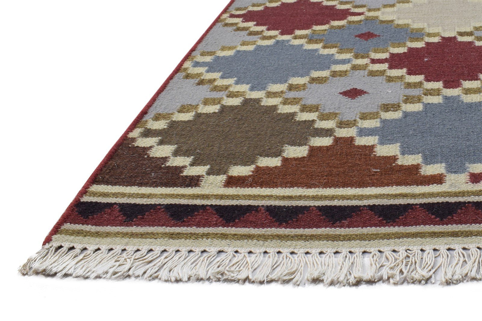 3' X 5' Rug Wool Multi Persian Dhurrie Southwestern Diamond Room Size Carpet   7864984830101