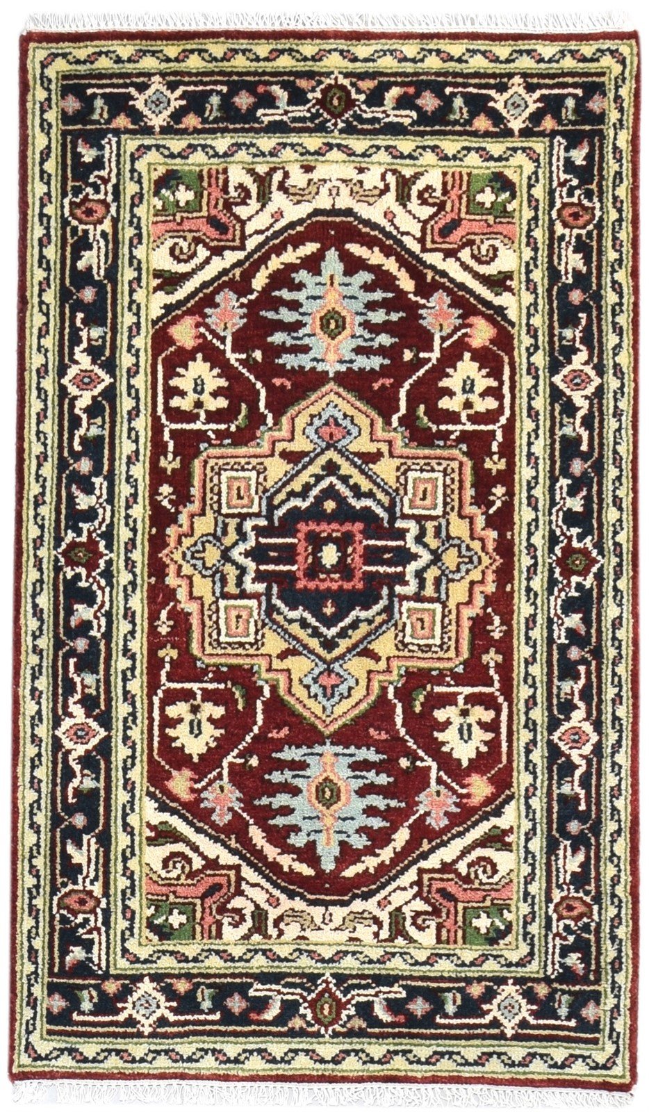 Viola 3' X 5' Rug Wool Red Persian Hand Knotted Heriz-Indian Oriental   7865093062805