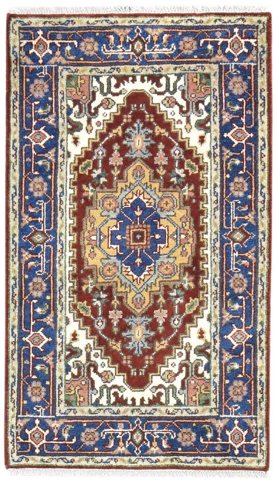 3' X 5' Rug Wool Red Persian Hand Knotted Heriz-Indian Oriental Small Carpet   7865092243605