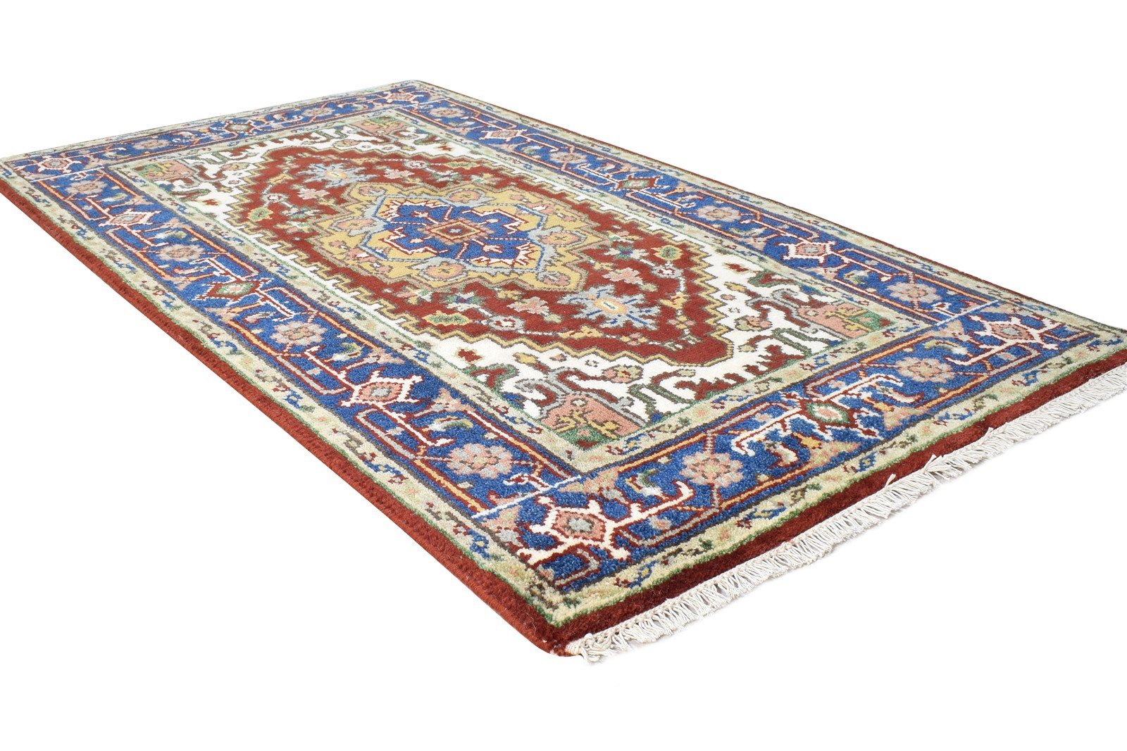 3' X 5' Rug Wool Red Persian Hand Knotted Heriz-Indian Oriental Small Carpet   7865092243605