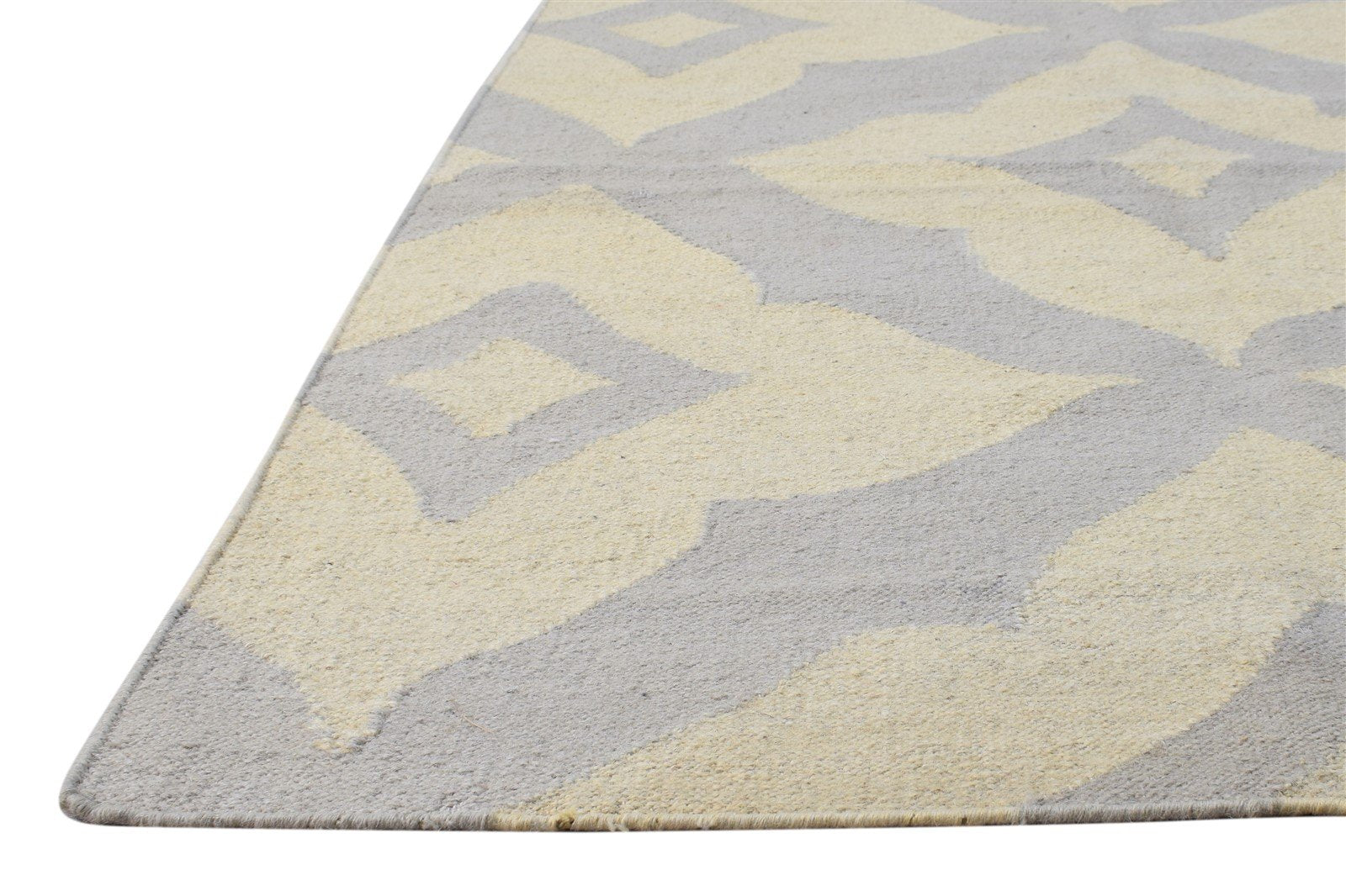 3' X 6' Rug Wool Beige Modern Dhurrie Moroccan Trellis Room Size Carpet   7864672518293