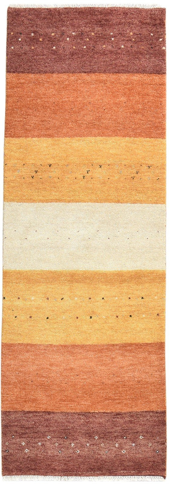 3' X 8' Rug Wool Rust Southwestern Hand Knotted Gabbeh Striped Small Runner   7865065472149