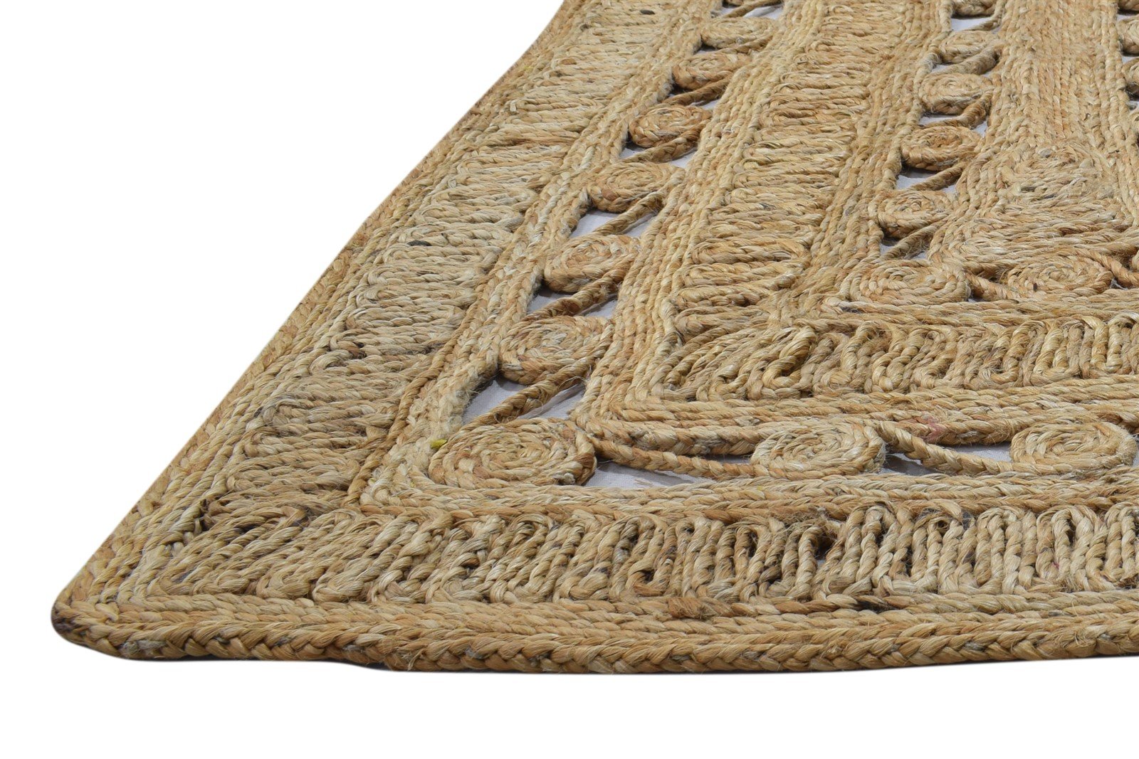 3' X 9' Rug Jute Beige Modern Hand Woven Scandinavian Solid Small Runner   7864311775381