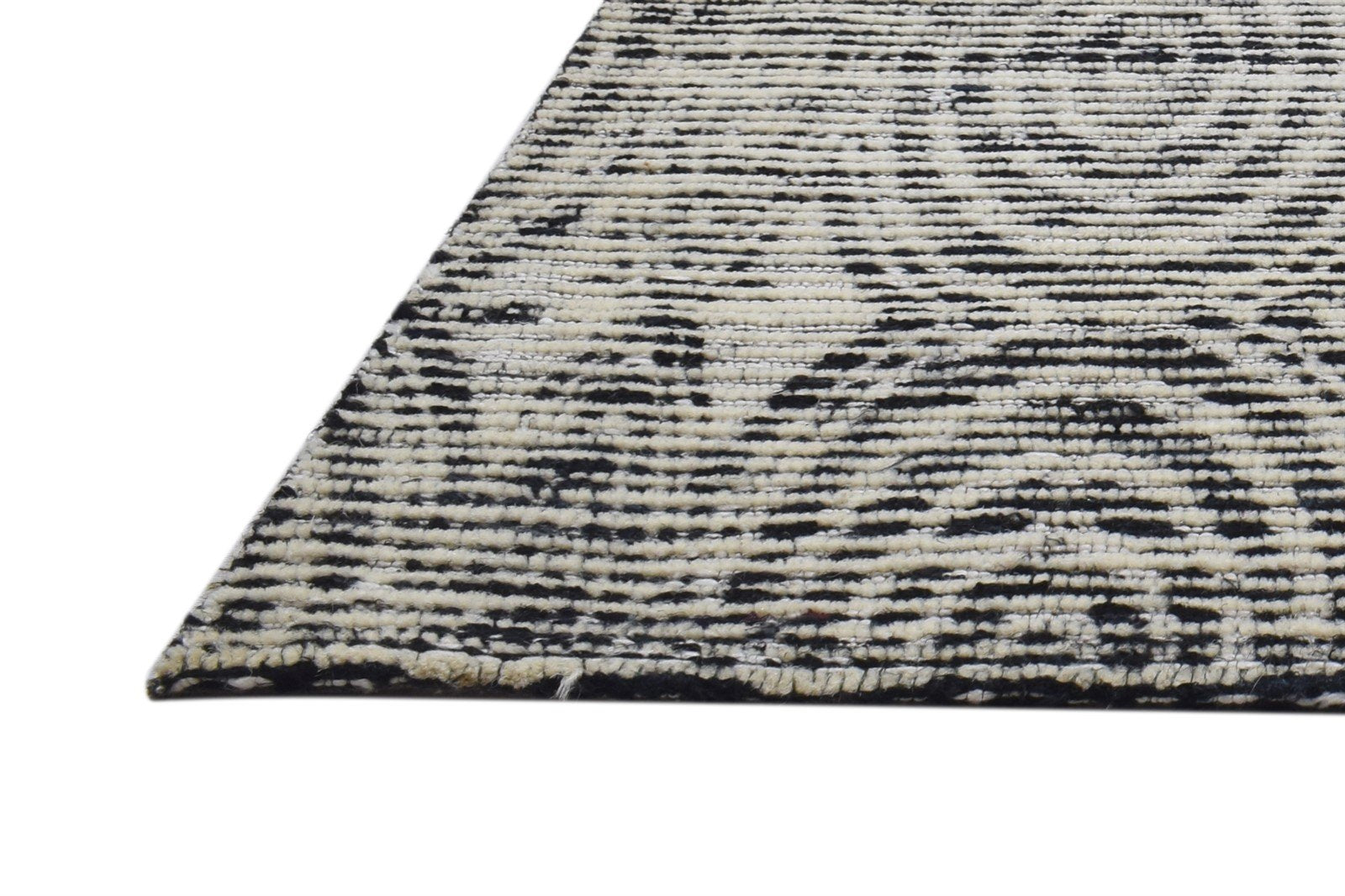3X3 Rug Wool / Silk Black Modern Hand Tufted Scandinavian Circles Small Carpet   7864817352853