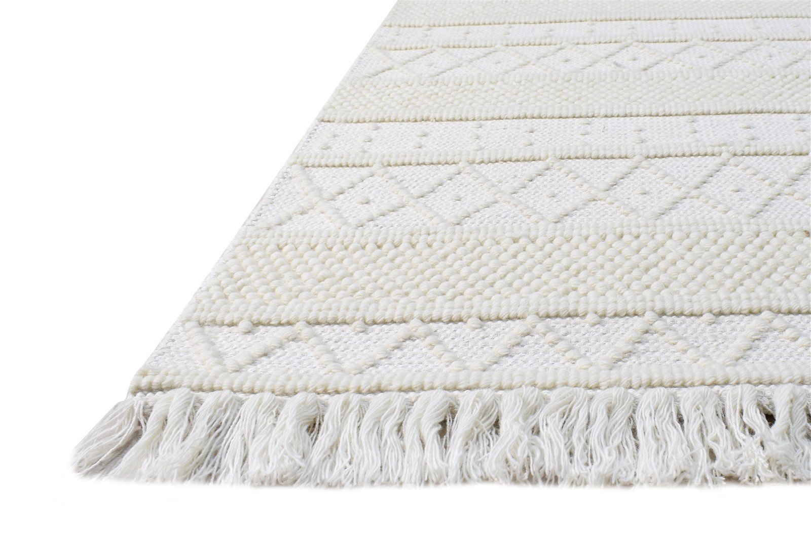 3X4 Rug New Zealand Wool Cream Modern Hand Woven Scandinavian Nordic Small   7865180586133