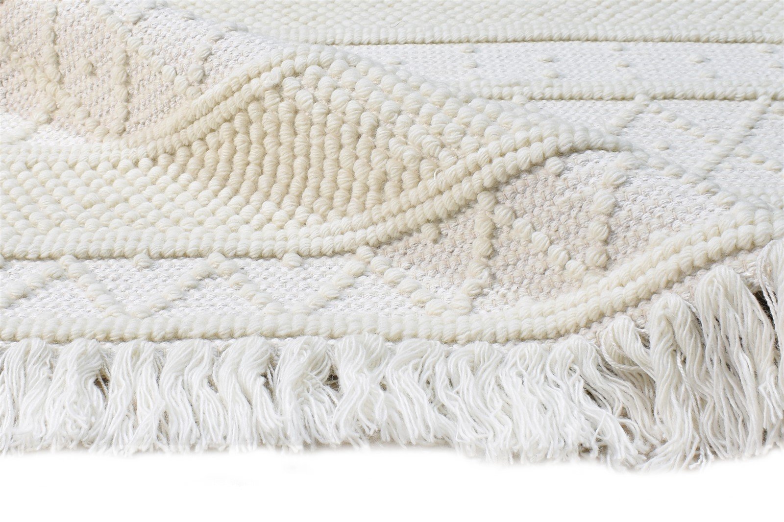 3X4 Rug New Zealand Wool Cream Modern Hand Woven Scandinavian Nordic Small   7865180586133