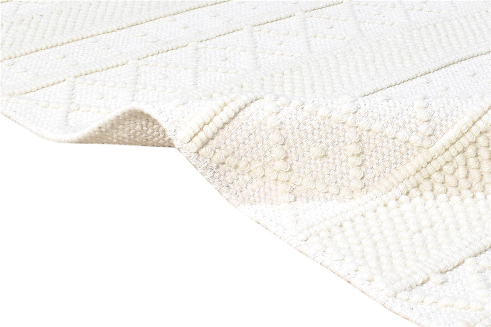 3X4 Rug New Zealand Wool Cream Modern Hand Woven Scandinavian Nordic Small   7865180586133