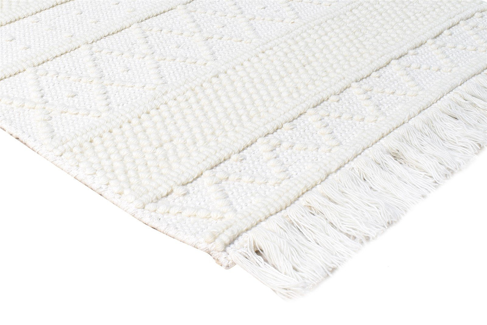 3X4 Rug New Zealand Wool Cream Modern Hand Woven Scandinavian Nordic Small   7865180586133
