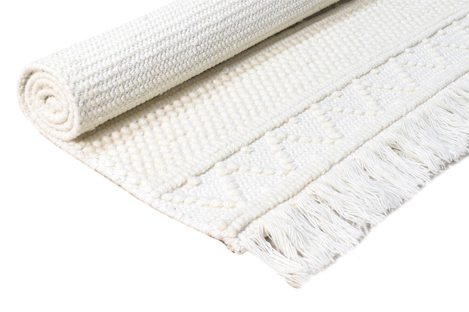 3X4 Rug New Zealand Wool Cream Modern Hand Woven Scandinavian Nordic Small   7865180586133