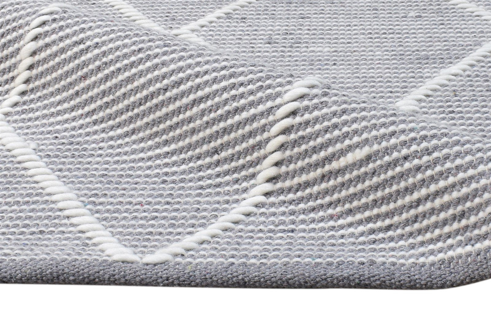 3X4 Rug New Zealand Wool Grey Modern Hand Woven Scandinavian Geometric Small   7865178554517
