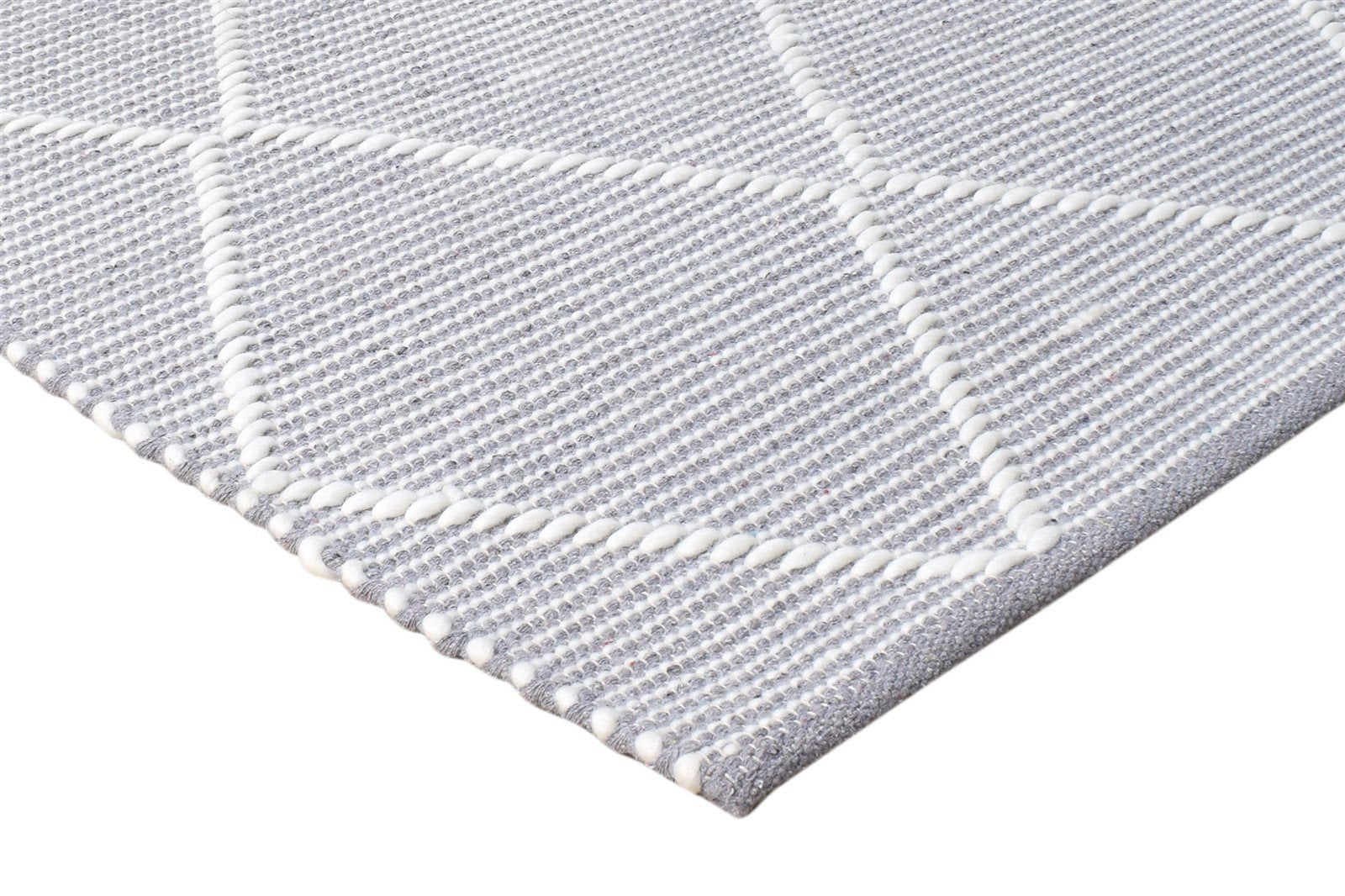 3X4 Rug New Zealand Wool Grey Modern Hand Woven Scandinavian Geometric Small   7865178554517