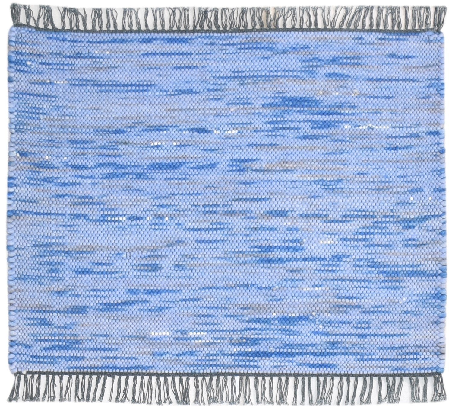 4' X 3' Rug Wool Blue Modern Hand Woven Scandinavian Abstract Room Size Carpet   7865071566997