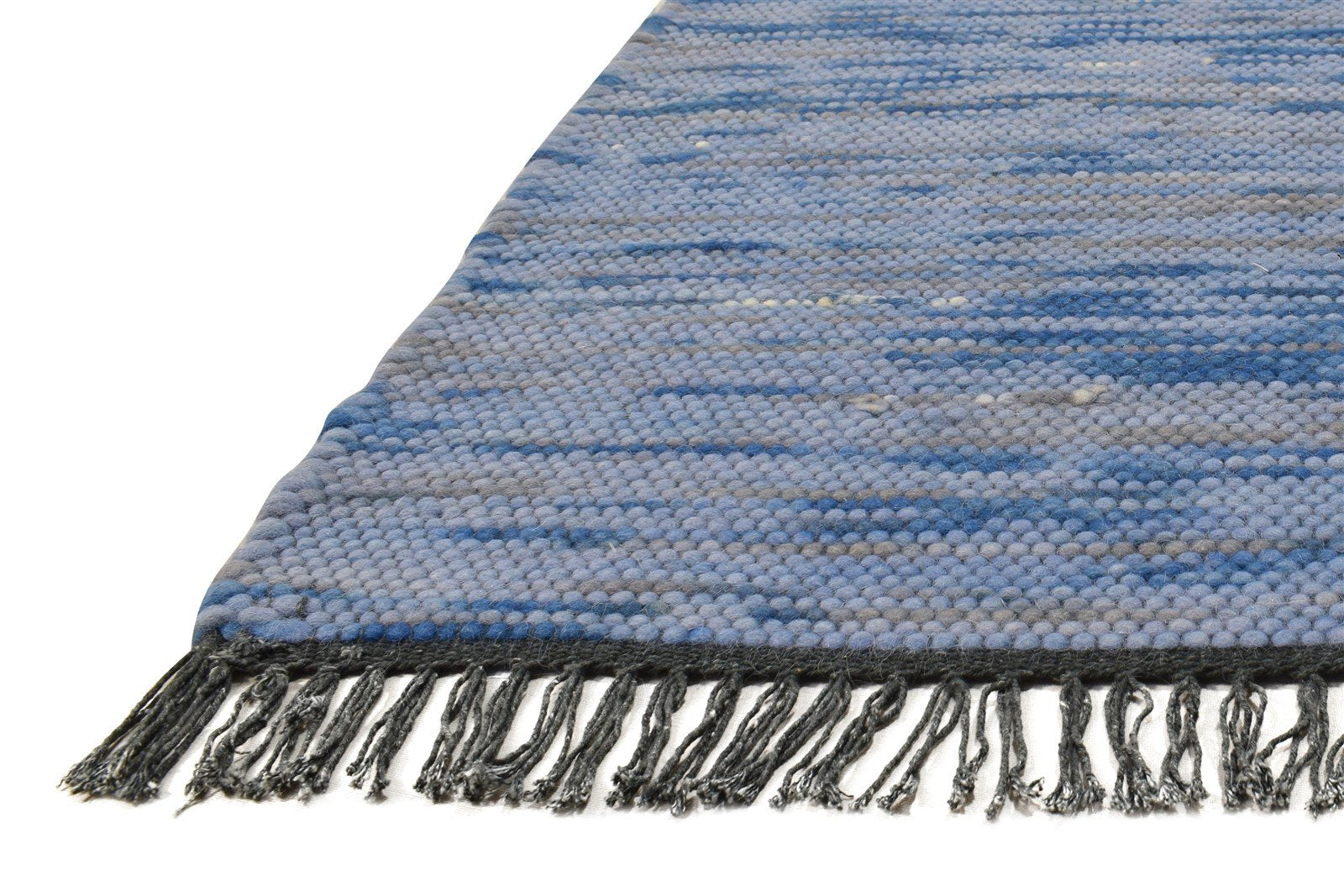 4' X 3' Rug Wool Blue Modern Hand Woven Scandinavian Abstract Room Size Carpet   7865071566997
