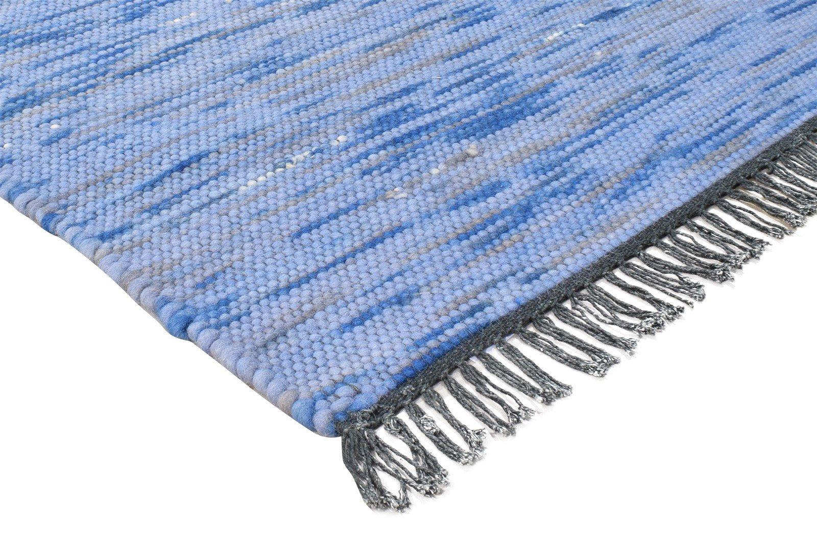 4' X 3' Rug Wool Blue Modern Hand Woven Scandinavian Abstract Room Size Carpet   7865071566997