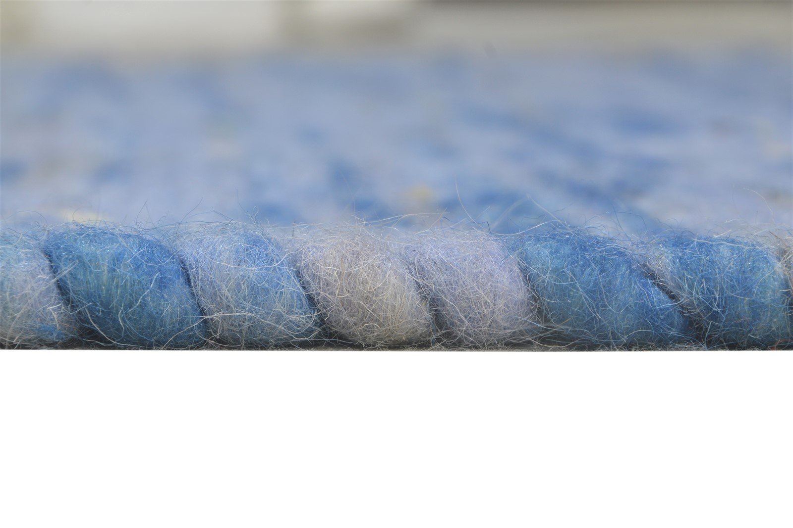 4' X 3' Rug Wool Blue Modern Hand Woven Scandinavian Abstract Room Size Carpet   7865071566997