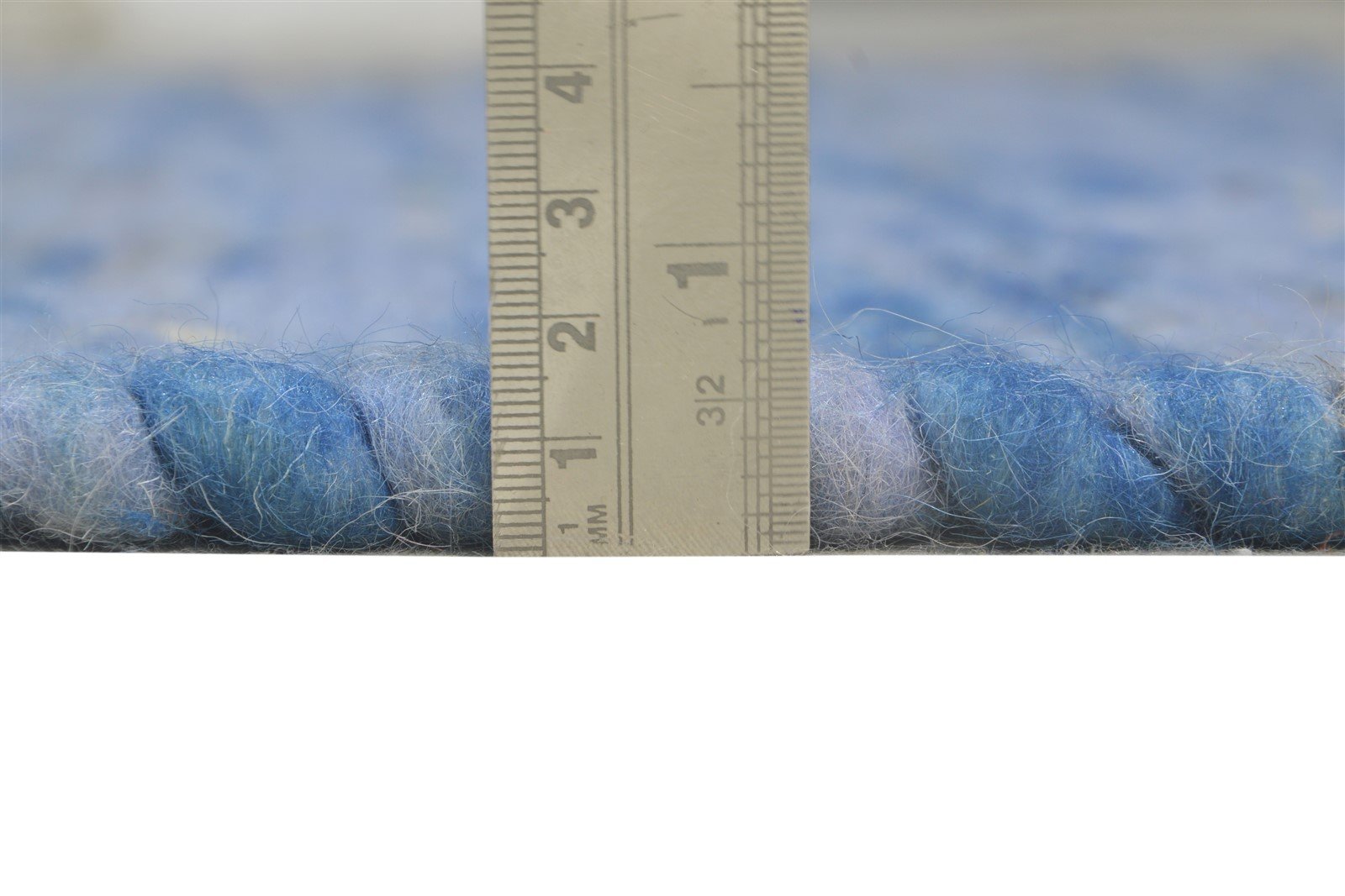 4' X 3' Rug Wool Blue Modern Hand Woven Scandinavian Abstract Room Size Carpet   7865071566997